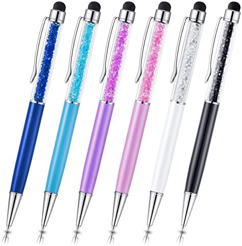 LTDD 6 Pcs 2-in-1 Ultra-thin Capacitor Combo Pen for Universal Touch Screens