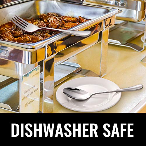 image for Hiware 8 Pack Stainless Steel Serving Spoons Set Includes 4 Serving Sp