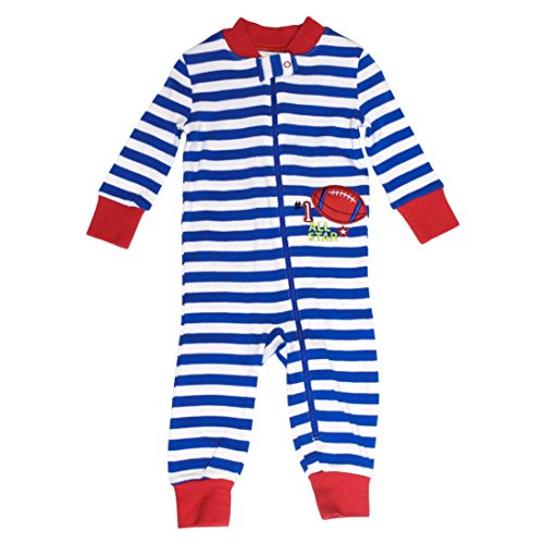Little Me Boy's Bodysuit Romper (3T, Blue White Stripes All Star)
