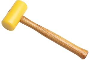 PMC SUPPLIES LLC 4 Oz 1-1/4" Face Size 1 Yellow Plastic Mallet Non-Marring Jewelry Making Precious Metal Forming Hammer