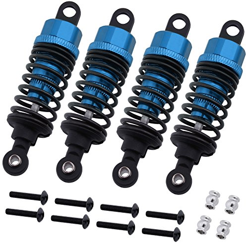 (4-Pack) HobbyPark Aluminum Shock Absorber Assembled Dampers 122004 Blue for Redcat Lightning EP Drift / EPX PRO Parts