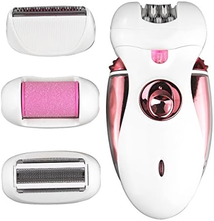 Roych R33 4 in 1 Women Body Grooming Kit-Rechargeable Electric Cordless Epilator,Hair Clipper,Lady Shaver, Feet Callus Removal