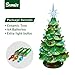 Sunlit 13'' Ceramic Christmas Tree Tabletop Christmas Decoration, Green, AA Battery Included