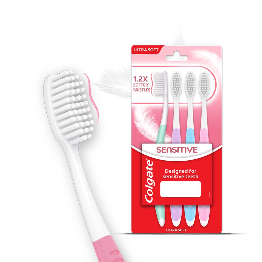 Colgate Sensitive Toothbrush - Pack of 4 - Ultra Soft bristles take Care of Sensitive Teeth and Gums - India