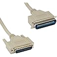 KENTEK 3 Feet FT DB25 to CN36 Parallel Printer Data Cable Cord RS-232 28 AWG Uni-Directional 25 to 36 Pin Molded Male to Male M/M Centronics 25C Port for IBM PC Dot-Matrix Laser Printer