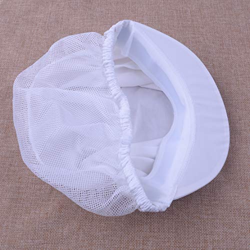 Jahome Women Mesh Industrial Anti-Dust Workshop Hats Kitchen Canteen Food Hat Chef Hair Net (White2 Pcs)