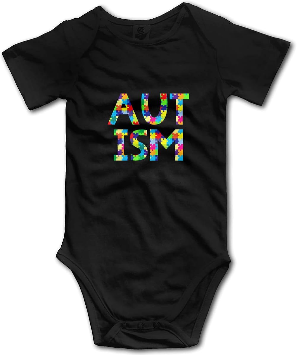 Baby Clothes Autism Awareness Puzzle Piece Cute Newborn Short Sleeve Bodysuits Clothing