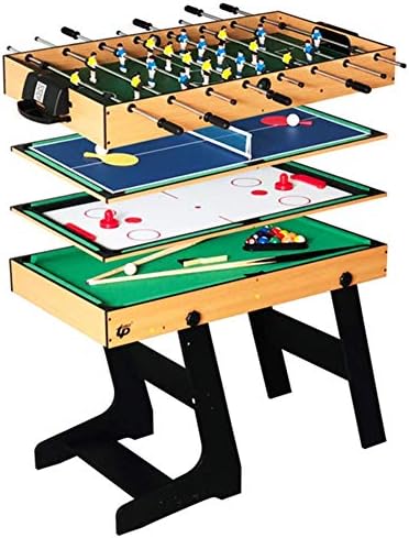 WJSW Deluxe 4 in 1 Top Game Table Multifunction Steady Combo Table Tennis (Ping Pong),Glide Hockey,Soccer Foosball,Pool Set for Kids & Children