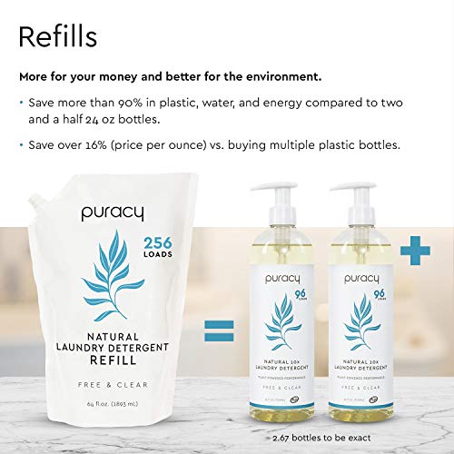 Puracy Liquid Laundry Detergent Refill1,4 Dioxane Free, Natural, Scent