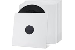 Facmogu 10PCS 12in Vinyl Record Jackets, Thickened 350gsm Cardboard LP Covers, Acid Free Archival Album Sleeves for 33 RPM Collection Storage - White