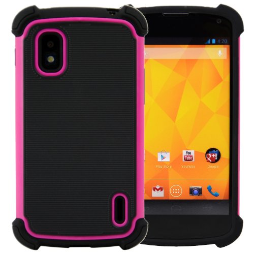 CellJoy-Armor-Triple-Layered-Back-Cover-Case-for-LG-Google-Nexus-4-E960-CellJoy-Retail-Packaging-Hot-Pink--Bla