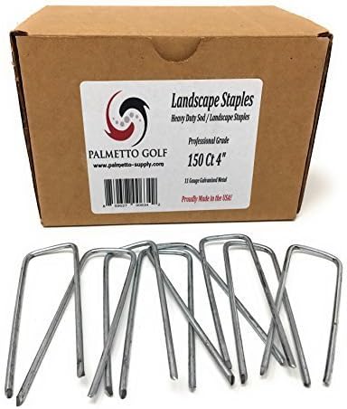 150 Ct 4" 11 Gauge Anti-Rust Heavy Duty Galvanized Professional Metal Sod / Landscape Staple and Fabric Pins - MADE IN THE USA - Palmetto Golf Brand