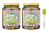Tony Packo Sweet Hot Pickles and Peppers, 24 Ounce (Pack of 2) Bundled with Silicone Basting Brush in a Prime Time Direct Sealed Bag