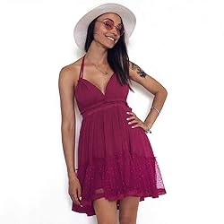 VERGOODR Women's Summer Boho Bohemian Deep V Neck