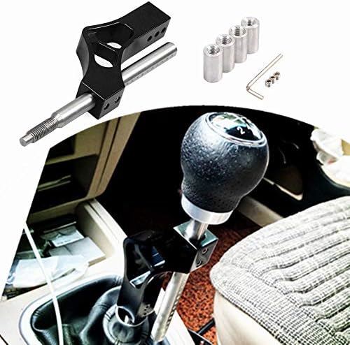 AotoKoop Universal Adjustable Gear Shift Knob, Extender Height Lever Extension Car Gear Shifter Extender Kit with 4 Adapters - Black: Home Improvement