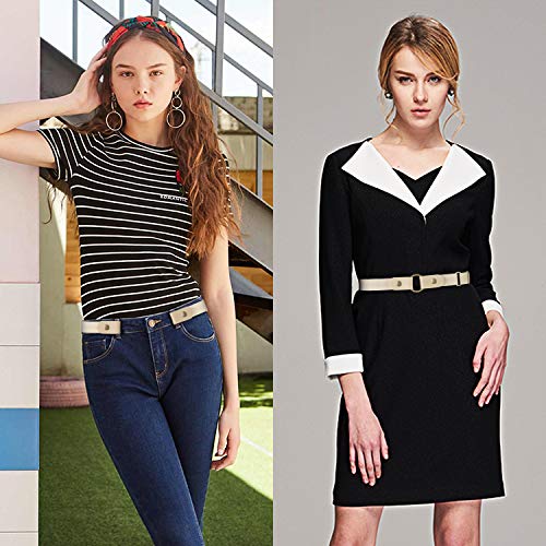 No Buckle Belt No-show Buckle Unisex Adjustable Elastic Belt for Women Men By WERFORU