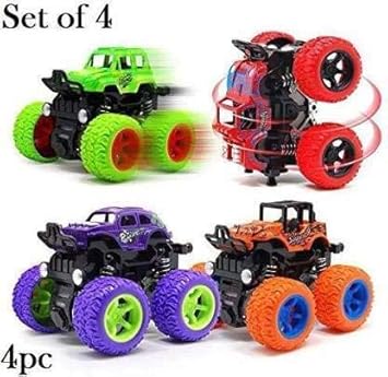 Shade of Toys Friction Powered Monster Rock Cars Unbreakable with Big Rubber Tires (Multicolor)