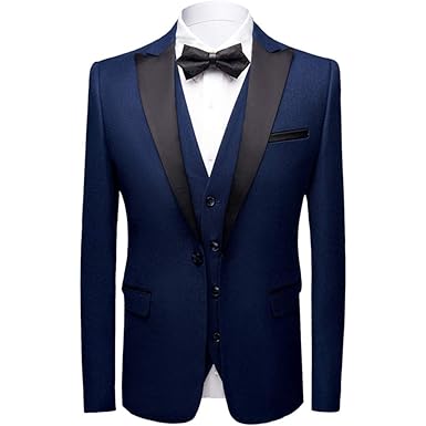 Mens Dinner Tuxedo Suit 3 Piece Slim Fit Casual Wedding
