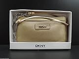 Dkny Leather Wristlet Donna Karan New York Gold Clutch Handbag W Box