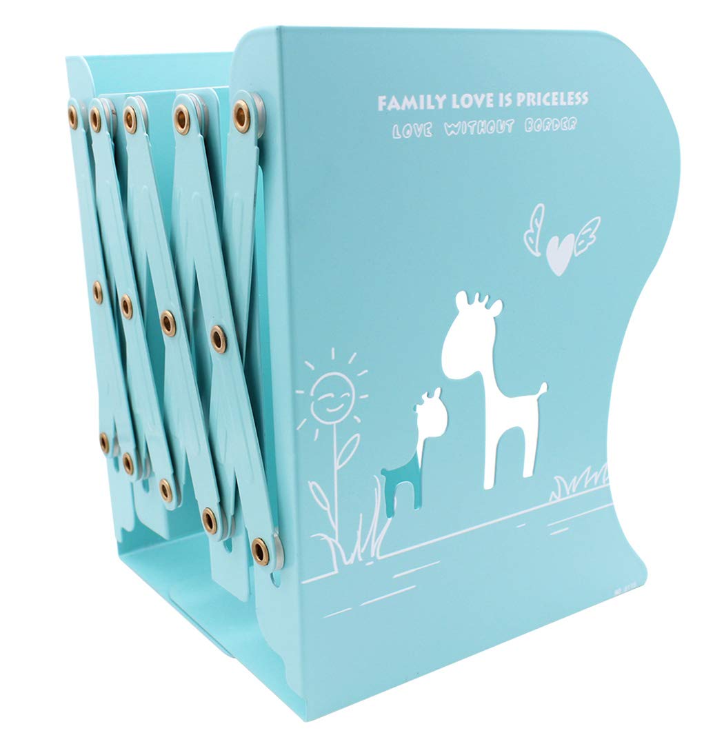 Duffire Creative Stationery Supplies Retractable Bookshelf Folding Bookshelf Metal Student Cartoon Rely on Books