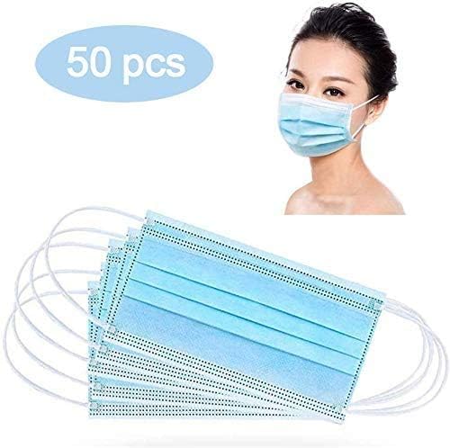 Disposable Filter 50Pcs Mask 3 Ply Earloop Medical Dental Surgical Hypoallergenic Breathability Comfort Breathable Beauty Medical Dust 50-Count
