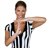 Crown Sporting Goods SFOO-409 Women's Official Striped Referee/Umpire Jersey, Large