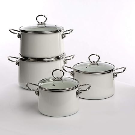 Silesia Rybnik Emaille Topfset Izydor Weiss Topf Set Emaille Kochtopfset Mit Glasdeckel Emaille Kochtopfe 8 Elemente Induktion Ovp Amazon De Kuche Haushalt