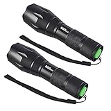 LED Flashlight, AMASKY XLM-T6 Zoomable Water Resistant Bright LED Flashlight with 1600LM Torch Adjustable for OutdoorBottom Click (2 in pack)