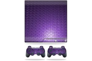 MightySkins Skin Compatible with Sony PlayStation 3 PS3 Slim Skins + 2 Controller Skins Sticker Purple Dia Plate