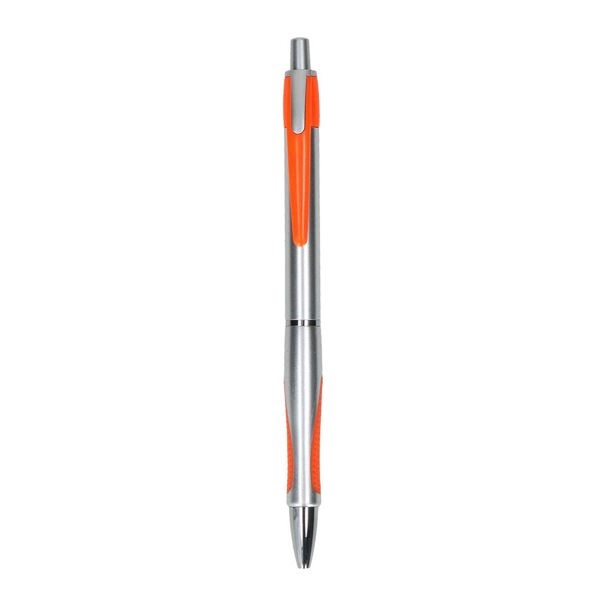 TIPTOP OFFICE PM Bingo Retractable Ballpoint Pen 0.7 mm Pack of 50 Silver/Orange