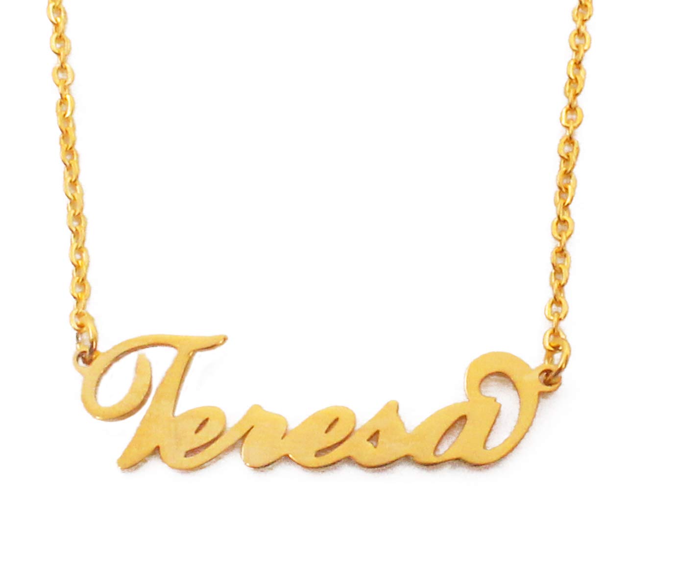 Kigu Teresa Personalised Name Necklace - Gold Tone - Incl Gift Packaging