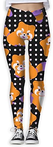 Girls Cute Cartoon Accoon Women Yoga Pants Workout Running Leggings L