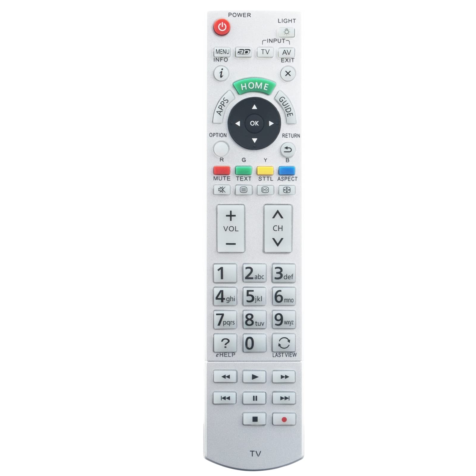 VINABTY N2QAYB000928 Replacement Remote Control Compatible with Panasonic LED Plasma TV TX-39ASW754 TX-42ASM651 TX-55AS740E TX-42ASE650 TX-47AS750E TX-55ASM651 TX-42AS750E TX-55ASM655 TX-47ASE650