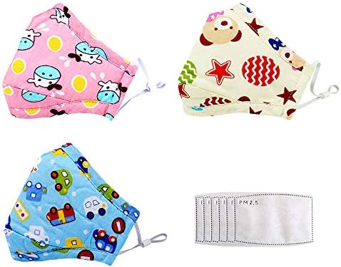 ZUPAYIPA 3 Pack N95 Dust Mask w/Activated Carbon Filtration Multi-Layer Protection from Washable Environmentally Friendly PM2.5 Half Face Mask Kids Child