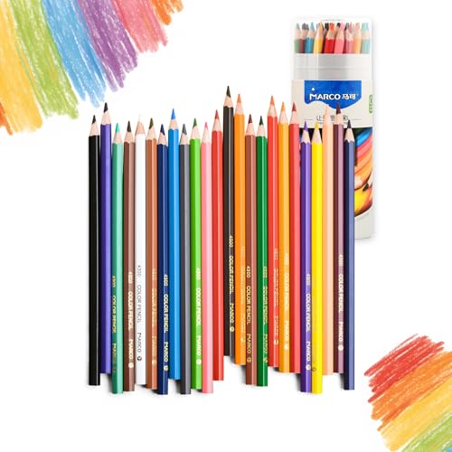 MARCO Professional Art Lovers Colouring Pencils Set 48 Colours Thick Oil Chalk Leads in Wooden Pencils Series D4300 A Popular Choice for Professional Painters and Painters