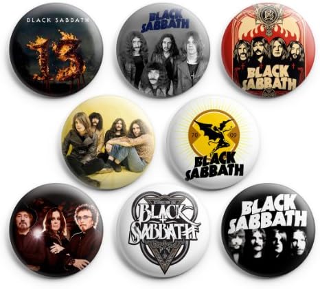 Black Sabbath Pinback Buttons Badges 1.25 inch Set of 8