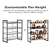 LANGRIA 4-Tier Metal Shoe Rack Utility Shoe Tower Shoe Organizer Shelf for Closet Bedroom & Entryway Bronze