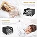 Foreita Digital Alarm Clock, Bluetooth Speaker with Dual Snooze Clock USB Charging Port, AUX TF Card Play, Thermometer, Large Mirror LED Dimmable Display for Bedroom, Kitchen, Table, Desk