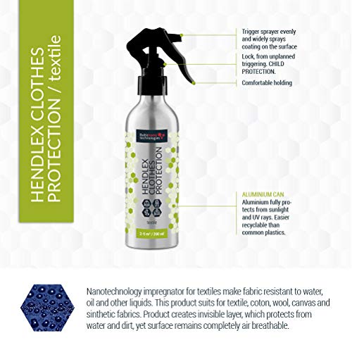 Hendlex Waterproofing Spray for Textile and Fabric Clothes Protector 200ml / 6.7oz