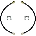 2Pack 18 Inch Premium Universal Brake Hose Flexible Rubber Brake Line, 3/8" - 24 Male to 3/8" - 24 Female, Sturdy, Easy to In