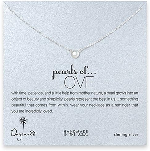 Dogeared Pearls of Love Necklace in Silver 16"-Freshwater cultured pearl