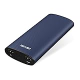 HELOIDEO Dual USB Ports 11000mAh Power Bank PU Leather Wrapped Portable Battery Charger, Fast Charging for iPhone 6/6 Plus, 6s/6s Plus, Samsung Galaxy and More Smart Phones and Tablets (Blue)