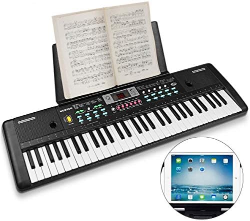 WOSTOO Electronic Keyboard Piano 61 Key, Portable Piano Keyboard with Music Stand, Microphone, Power Supply Digital Music Piano Keyboard for Kids/Adult