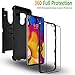 LG V40 ThinQ Case, with [Tempered Glass Screen Protector] Full Coverage Heavy Duty [Tank Armor] Dual Layers Phone Cover with Kickstand and Locking Belt Clip Compatible for LG V40 ThinQ/LG V40-Black