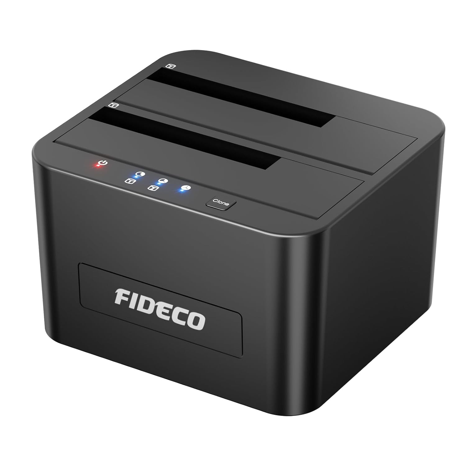 FIDECO Hard Drive Docking Station, USB 3.0 SATA HDD Docking Station for 2.5 and 3.5 inch SATA HDD SSD, Dual Bay, Support Offline Clone