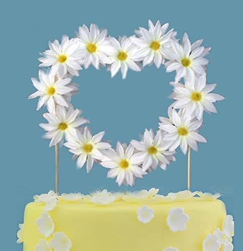 Amazon Com Daisy Heart Wedding Cake Topper Baby Shower Cake Topper