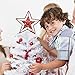 Blissun 12-Inch Red Star Treetop, 15 Multi-Color Light Christmas Tree Topper, Twinkle Star Treetop Christmas Decoration
