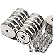 CMS Magnetics® - (12 Ct) Neodymium Cup Magnets (1.26” Dia w/ #10 Countersunk Hole), 88 lb Holding Power, Magnetic Round Bases, Reinforced Magnets, Includes Matching Strikers & Screws