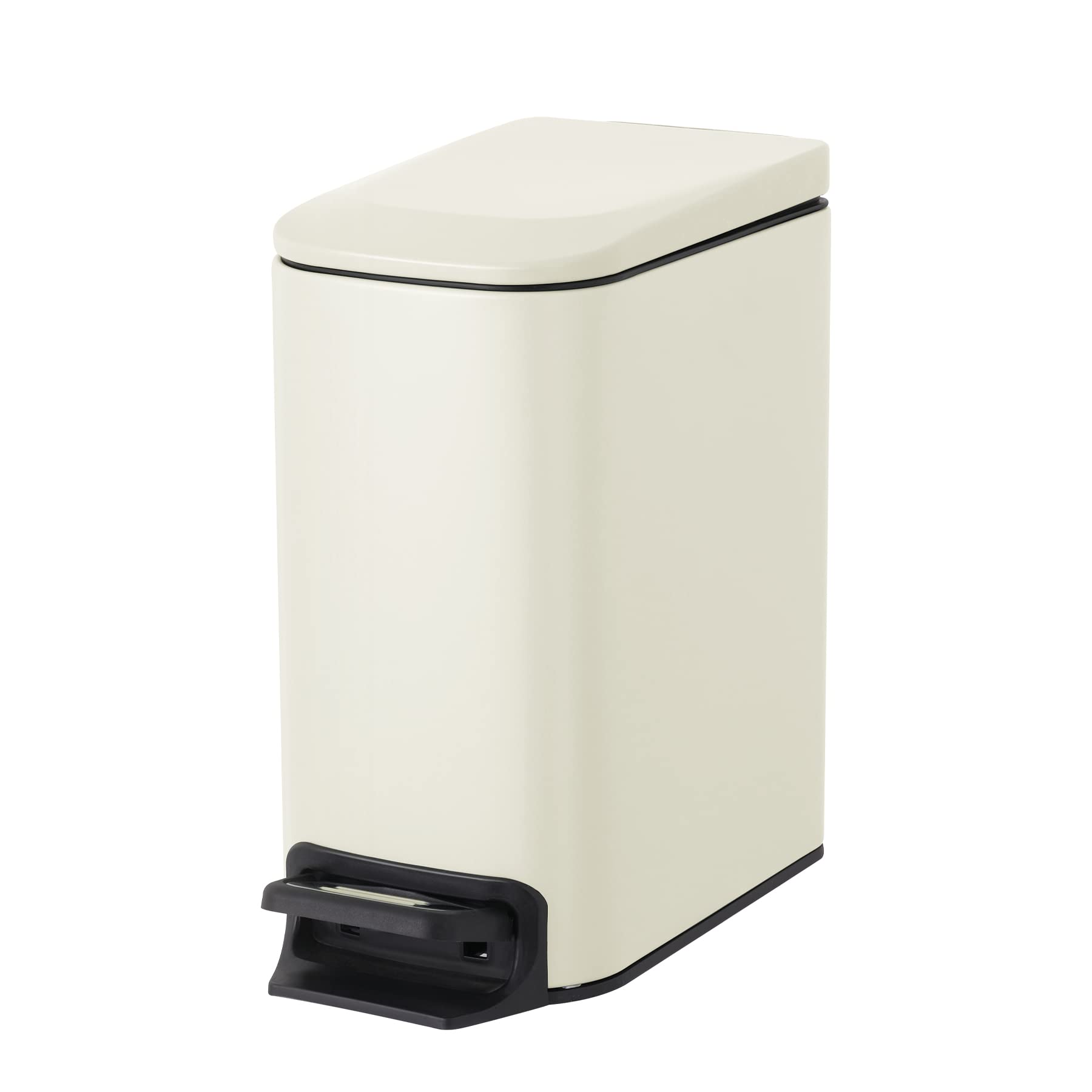Photo 1 of Cesun Small Bathroom Trash Can with Lid Soft Close, Step Pedal, 6 Liter / 1.6 Gallon Stainless Steel Garbage Can with Removable Inner Bucket, Anti-Fingerprint Finish (Creamy White)