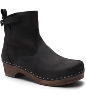 low heel clog boots